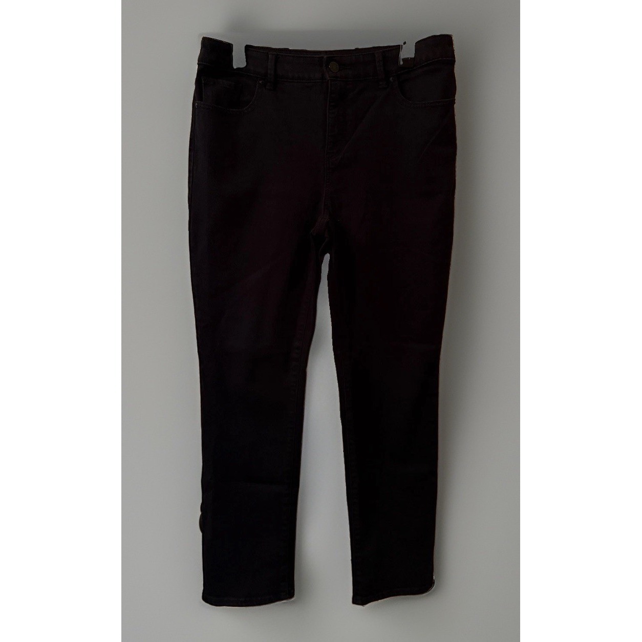 Chico's So Slimming Slim Jean Size 1 Short Solid Black Stretch Denim Pants 8s